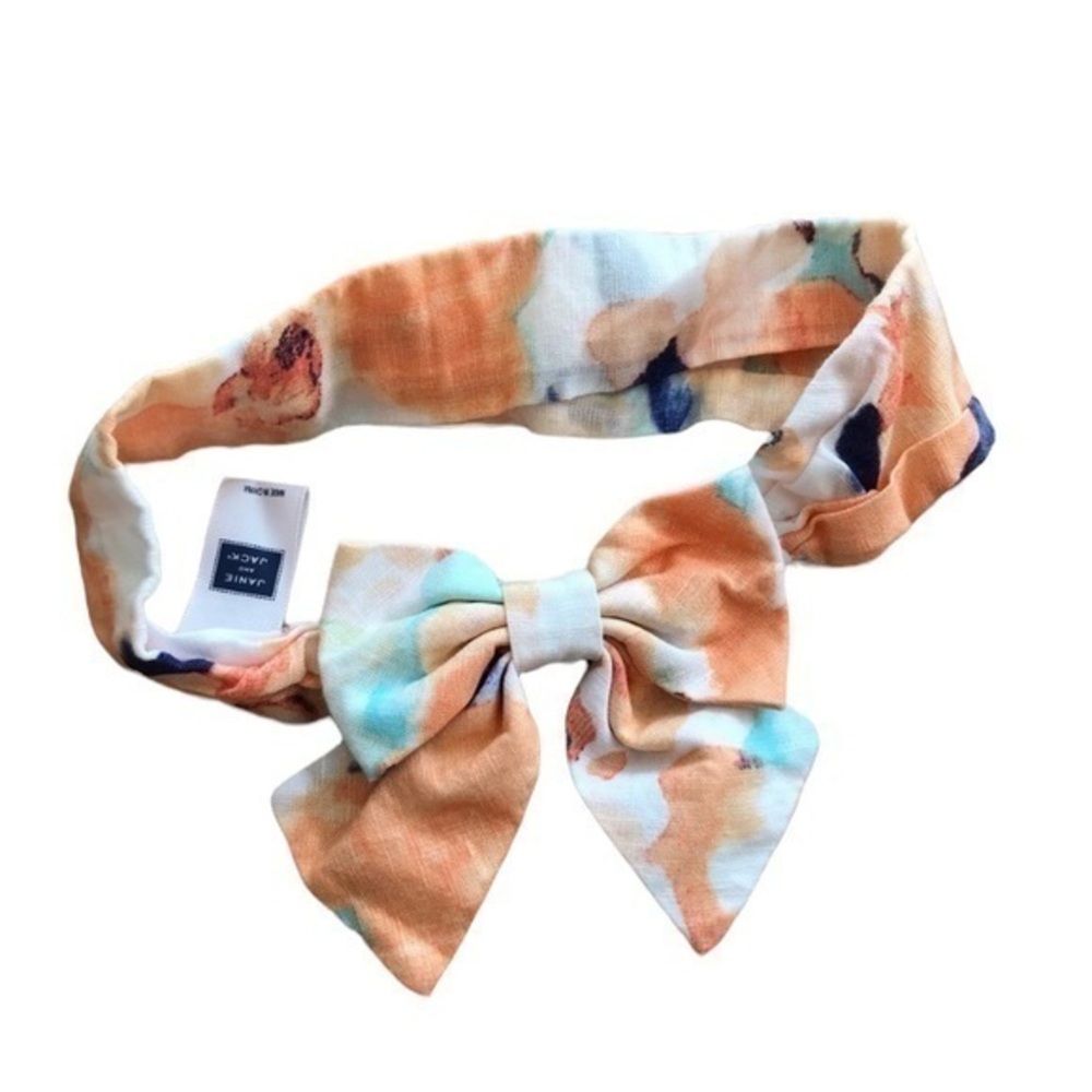 Janie & Jack Baby Girl Linen Floral Bow Headband